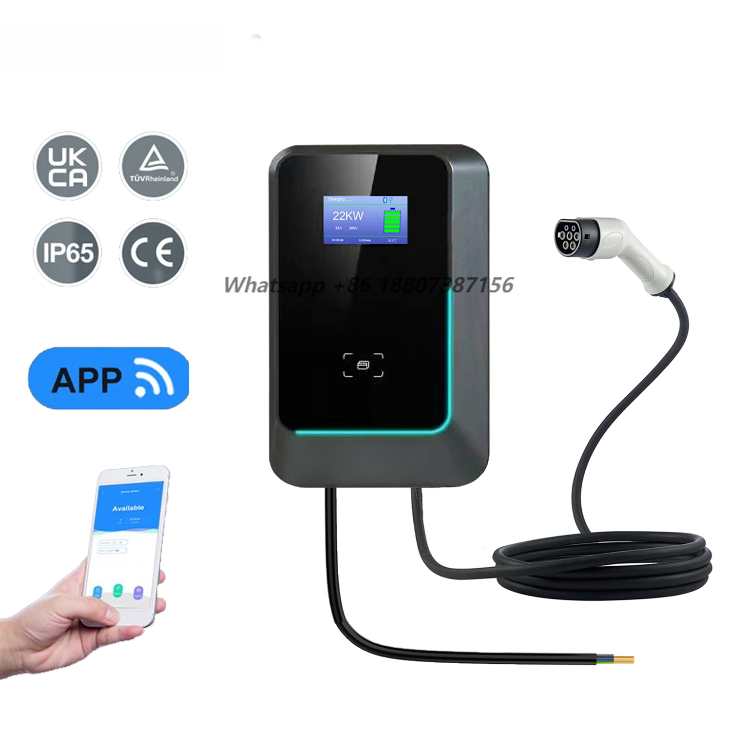 22Kw Wallbox Type 2 Ocpp Rfid - Зарядная станция Bomern 7кВт 11кВт 22кВт