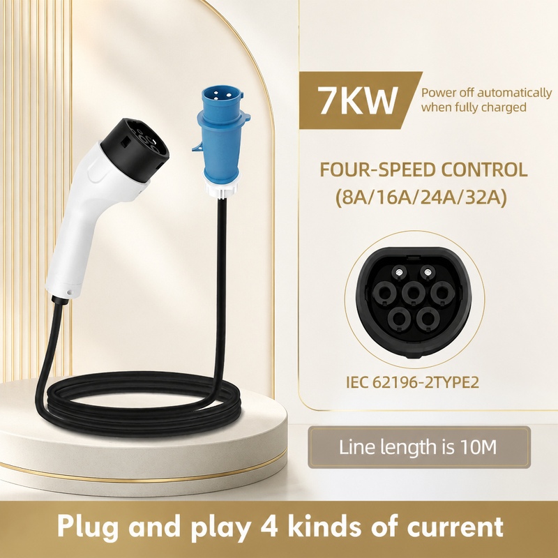 Portable Ev Charger 32A Type 2 Cee Plug - Портативное зарядное устройство для электромобилей ROMADA