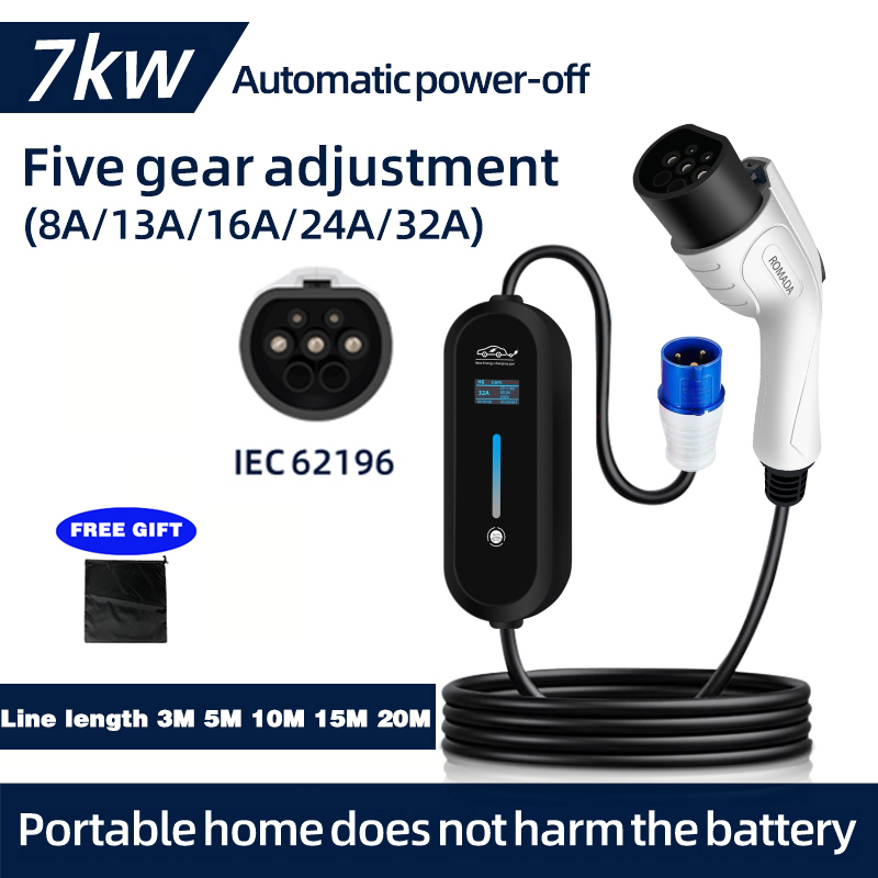 Портативное зарядное устройств – обзор и цена Portable Ev Charger 32A Type 2 Cee Plug