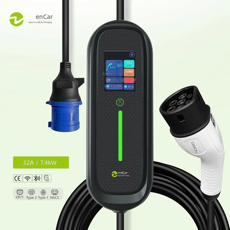 Портативное зарядное устройств – обзор и цена Portable Ev Charger 32A Type 2 Cee Plug